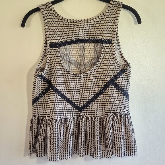 Free People Peplum Crochet Knit Tank Top  Coquette Indie Dainty Festival Boho XS - Picture 6 of 9
